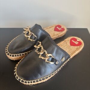 Love Moschino Black and Gold Espadrilles